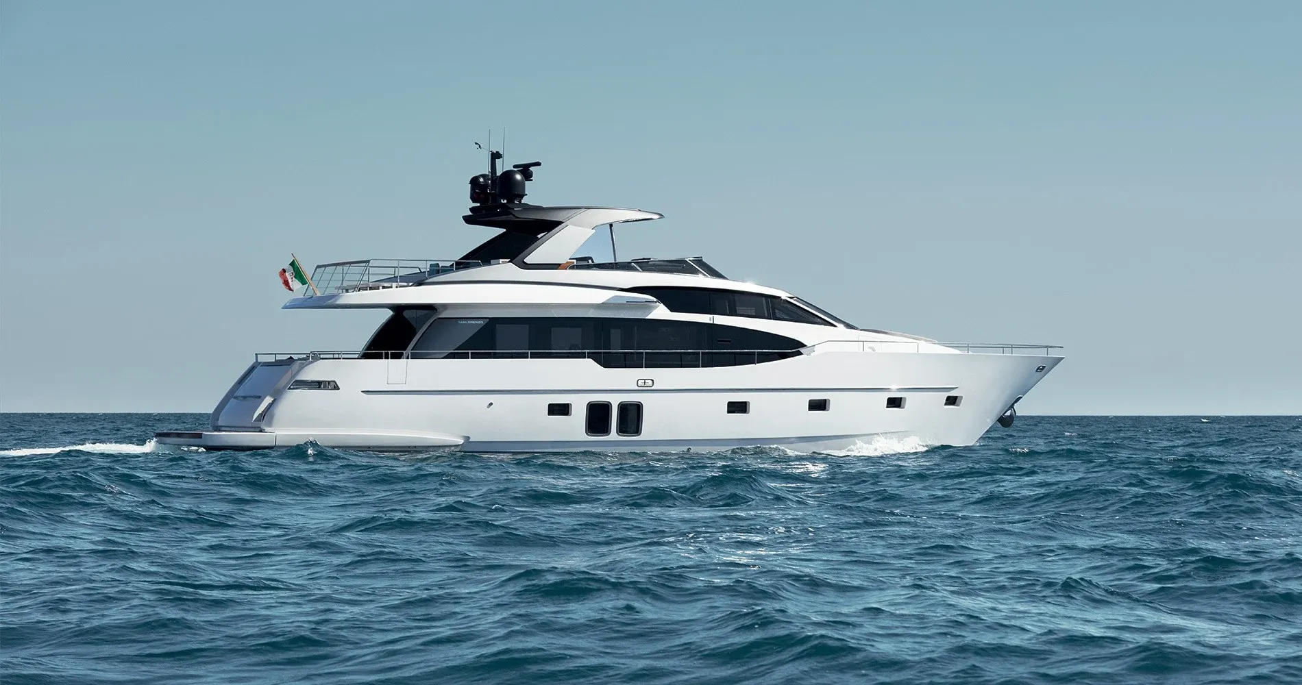 A new yacht in full daylight